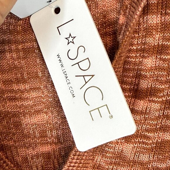 L Space Aria Mini Dress Bodycon Knit Orange Long Sleeve Stretchy Small - Picture 10 of 12